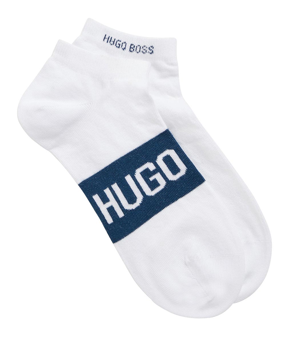 BOSS 2 Pack AS Logo Ankle Sock in White