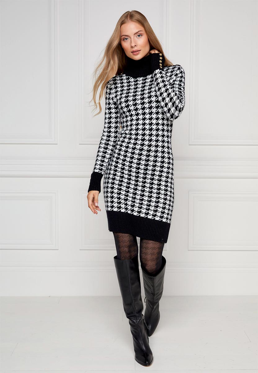 Holland Cooper Heritage Jumper Dress in Houndstooth